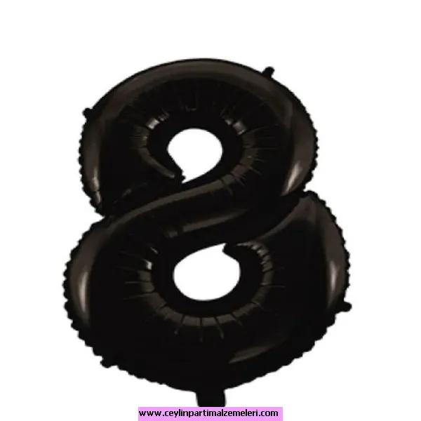 8 Rakam Siyah Folyo Balon